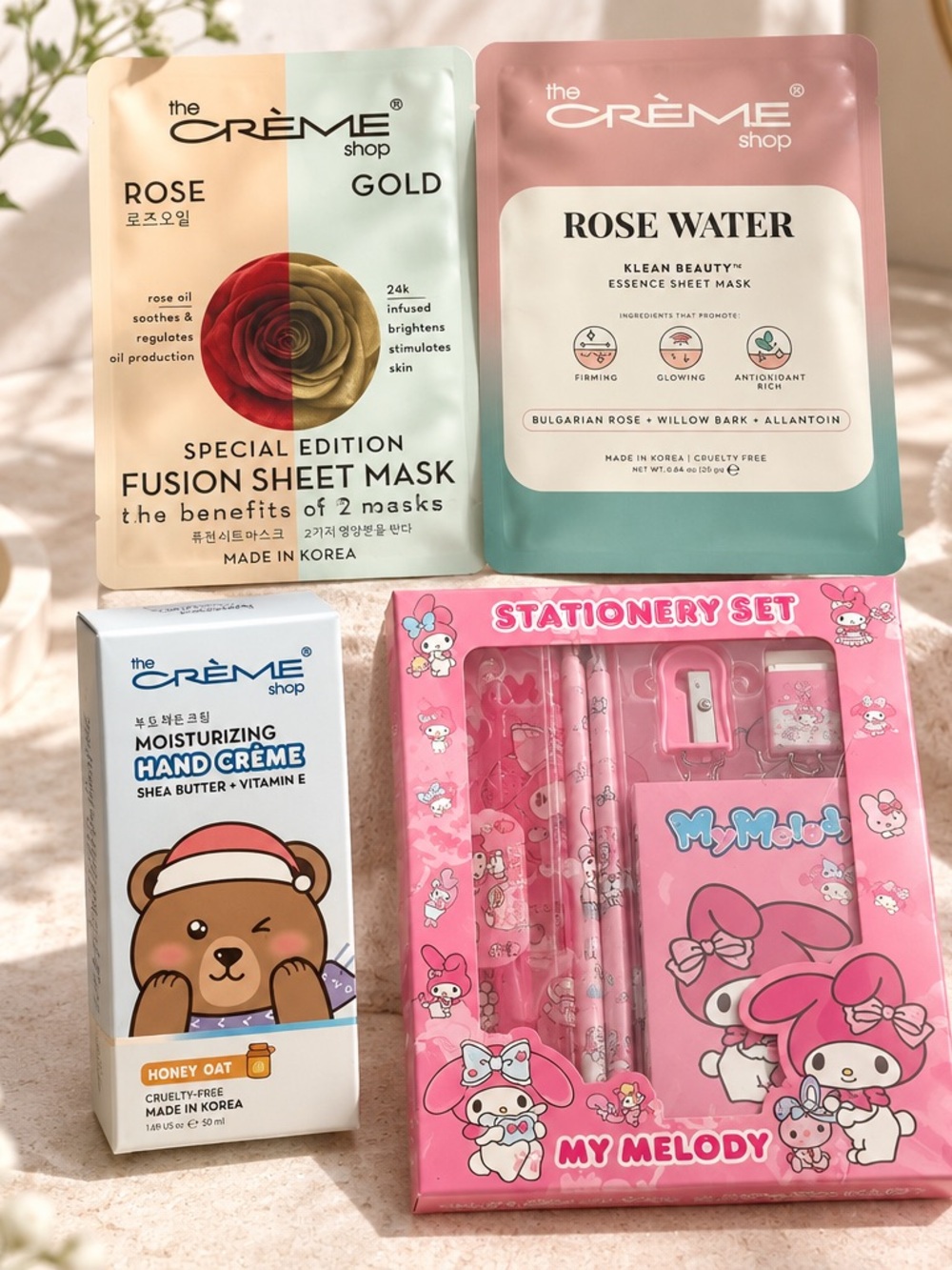 My Melody Pink Stationery Set by Sanrio and Creme Shop bundle